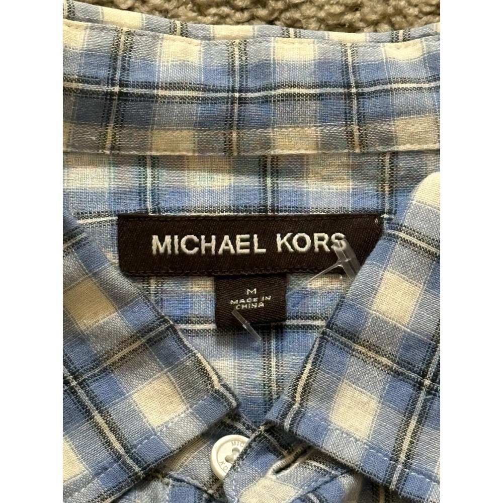 Men's Michael Kors Long Sleeve Button Up Plaid Shirt - Medium - Picture 3 of 3